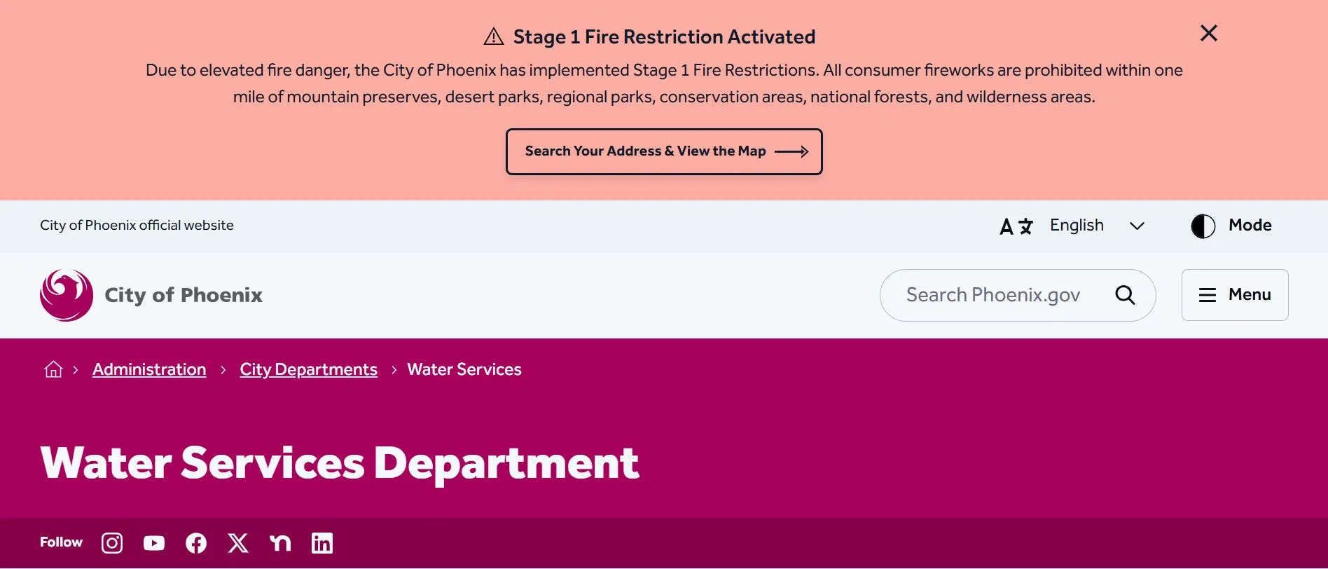 Phoenix water payment guide screenshot for city services bill help